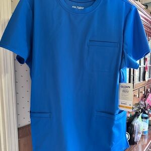 Gildan Short Sleeve Pocket scrub top royal Blue color
